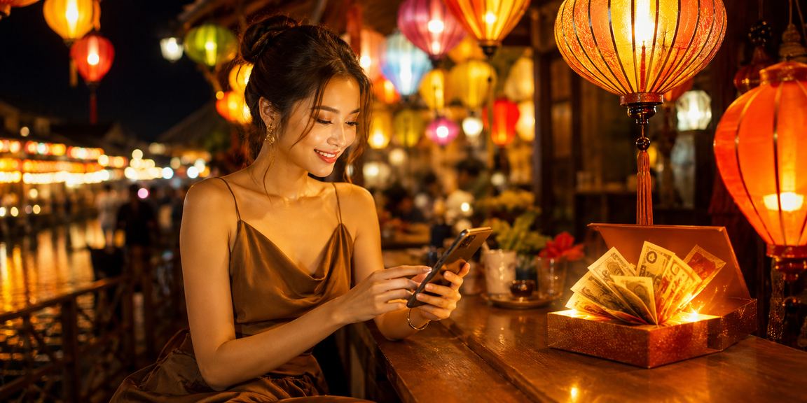 Người dùng tại Hội An kiểm tra kèo cược thể thao buổi tối qua ứng dụng di động