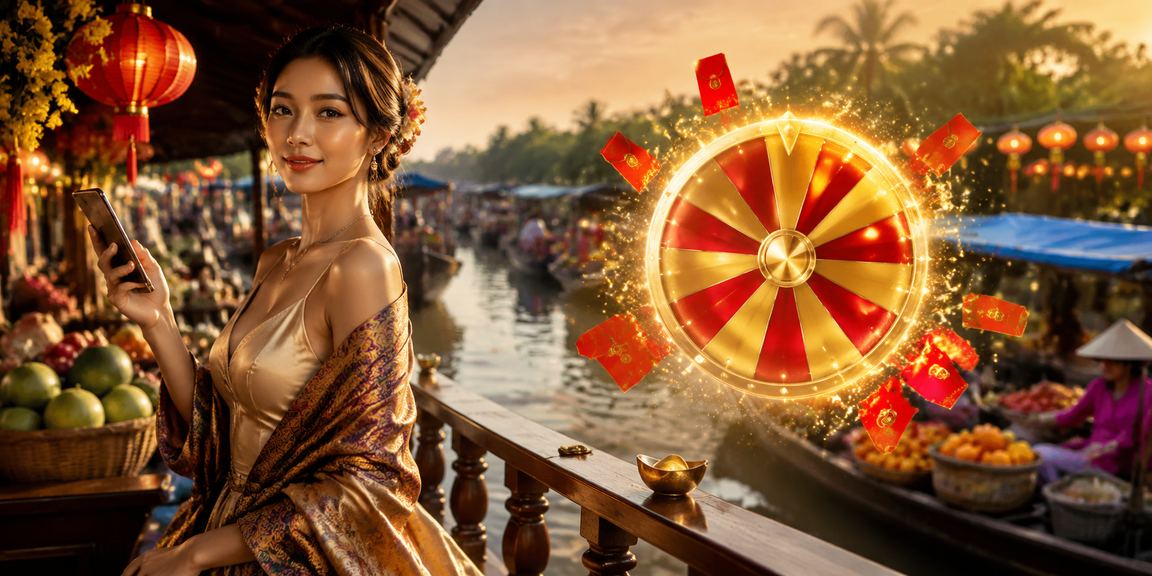 Bàn roulette trực tuyến bên ánh đèn lồng theo phong cách Mekong